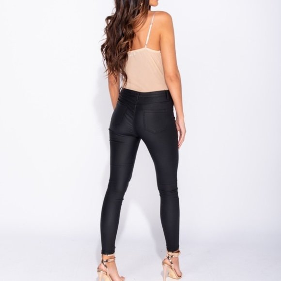 5⭐Fav Tiffany Black High Waisted Coated Pants - Picture 6 of 9